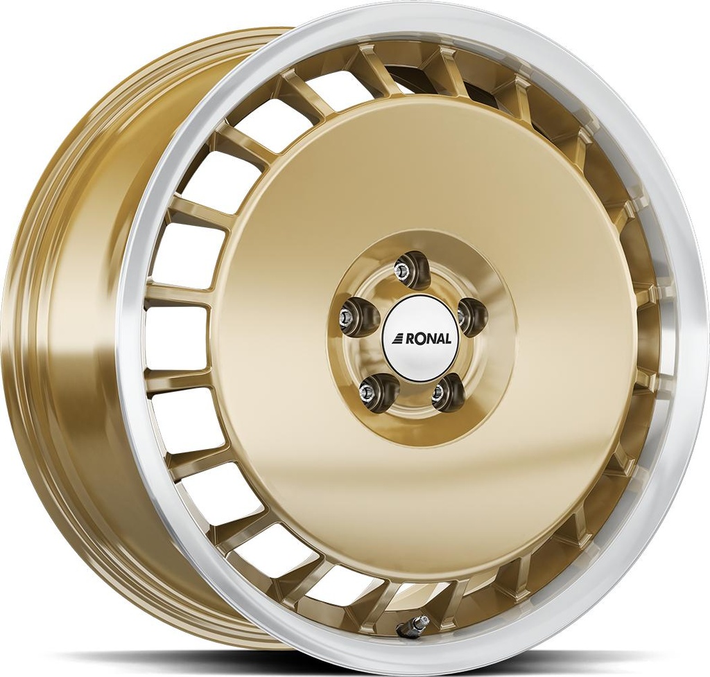 RONAL R50 AERO RACING GOLD RIM LIP CUT 8x18 5/100 ET35 CB68